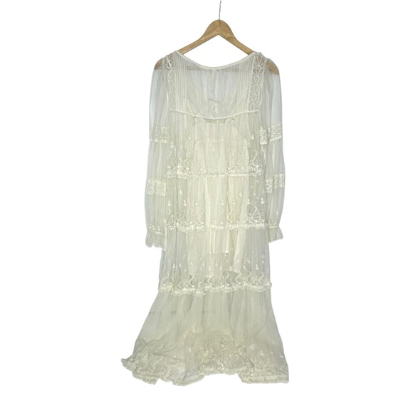 NWOT Free People Stevie Sheer Lace Ivory Maxi Dress xs - Picture 5 of 15